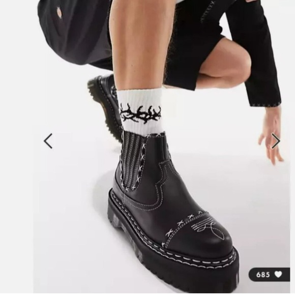 Dr. Martens Black 2976 Gothic Americana Platform Boots women’s 10 - Picture 8 of 13